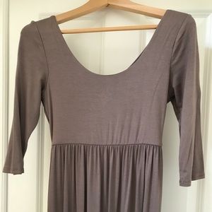 Mocha 3/4 Sleeve Maxi Dress